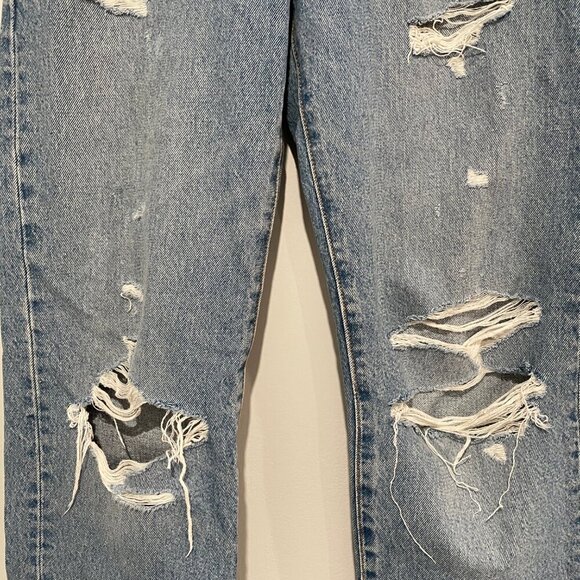 Levis Women Blue Ripped Jeans Size W24 L 30 - Picture 3 of 10